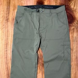 Prana Zion II Stretch Slim Pants Men's 38 x 34 Green Nylon Hiking M4St34116 G29